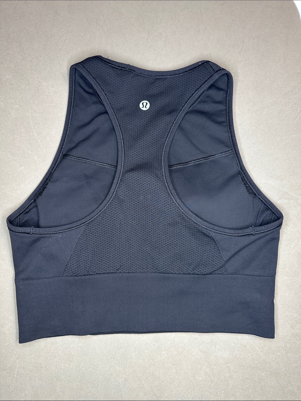 lululemon athletica Black Racerback high neck, long line. Sports Bra 8